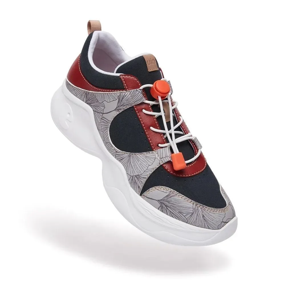 UIN Women's Chunky Sneakers Walking Casual Shoes (Fall-Dark Red )New No Box